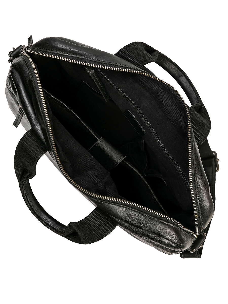 Деловая сумка Dr.Koffer из натуральной кожи черная