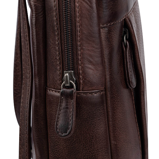 Рюкзак Dr.Koffer из натуральной кожи темно-коричневый