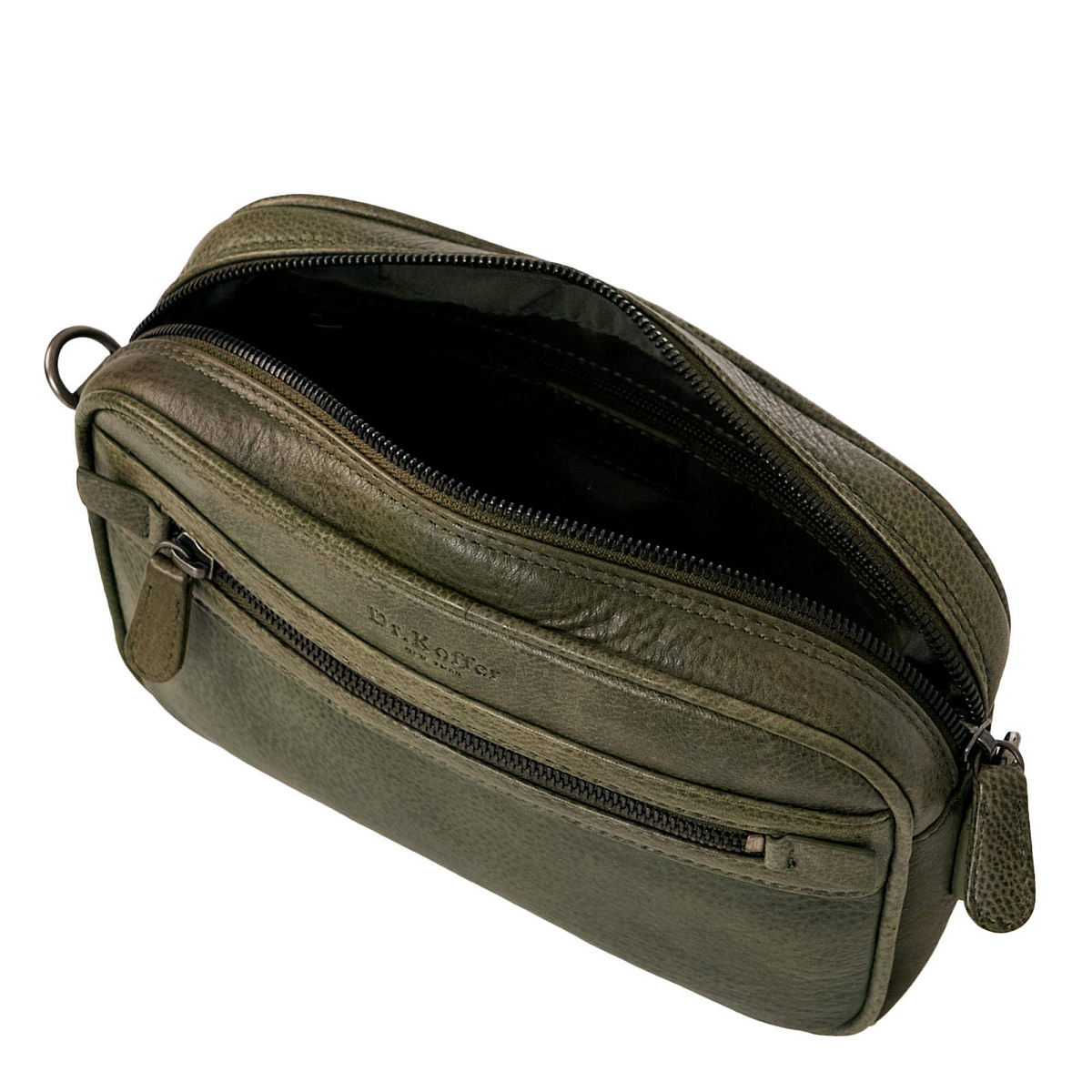 Сумка через плечо Dr.Koffer из натуральной кожи зеленая