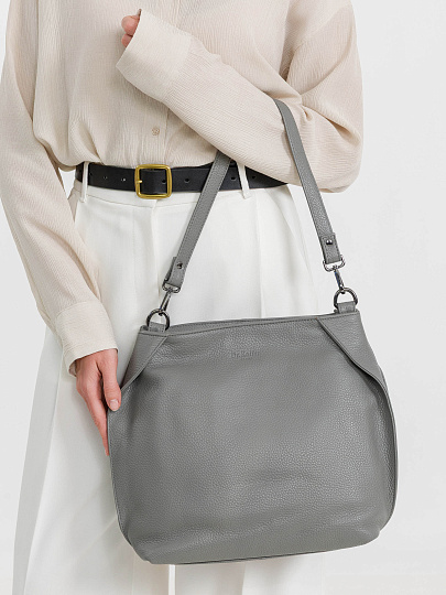 Женская сумка Dr.Koffer из натуральной кожи серая