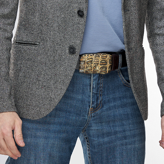 Ремень Dr. Koffer из натуральной кожи коричневый