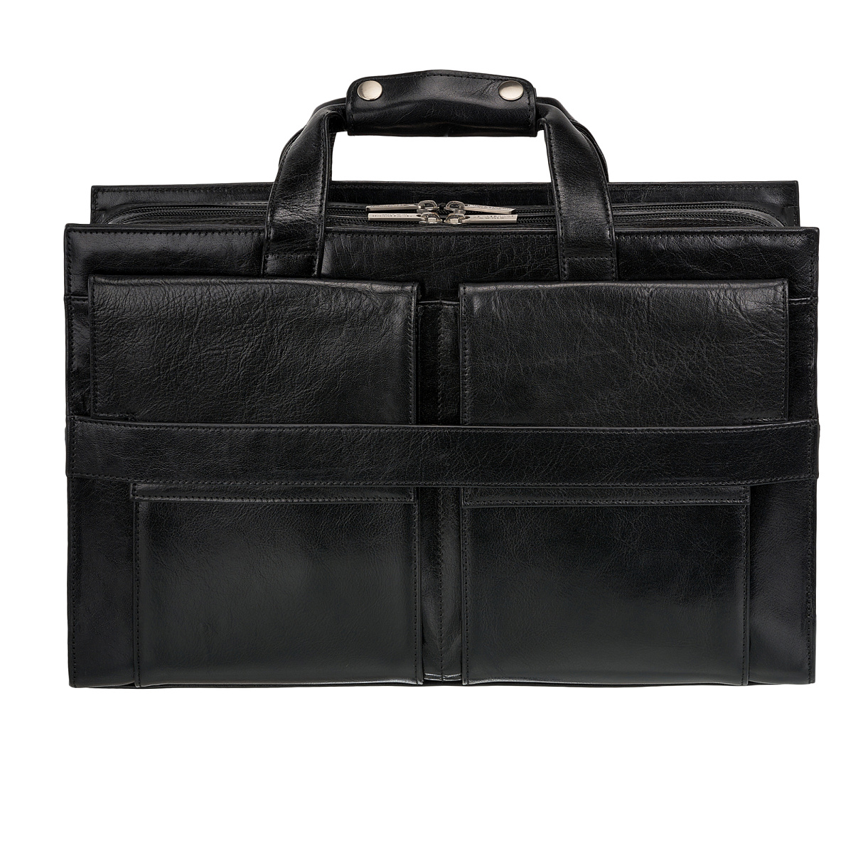 Деловая сумка Dr.Koffer из натуральной кожи черная