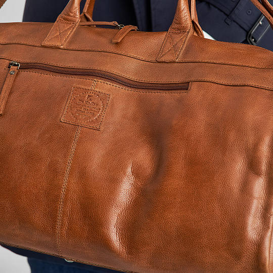 Сумка дорожная Dr.Koffer из натуральной кожи коричневая