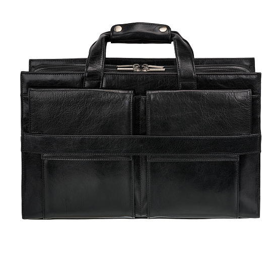 Деловая сумка Dr.Koffer из натуральной кожи черная