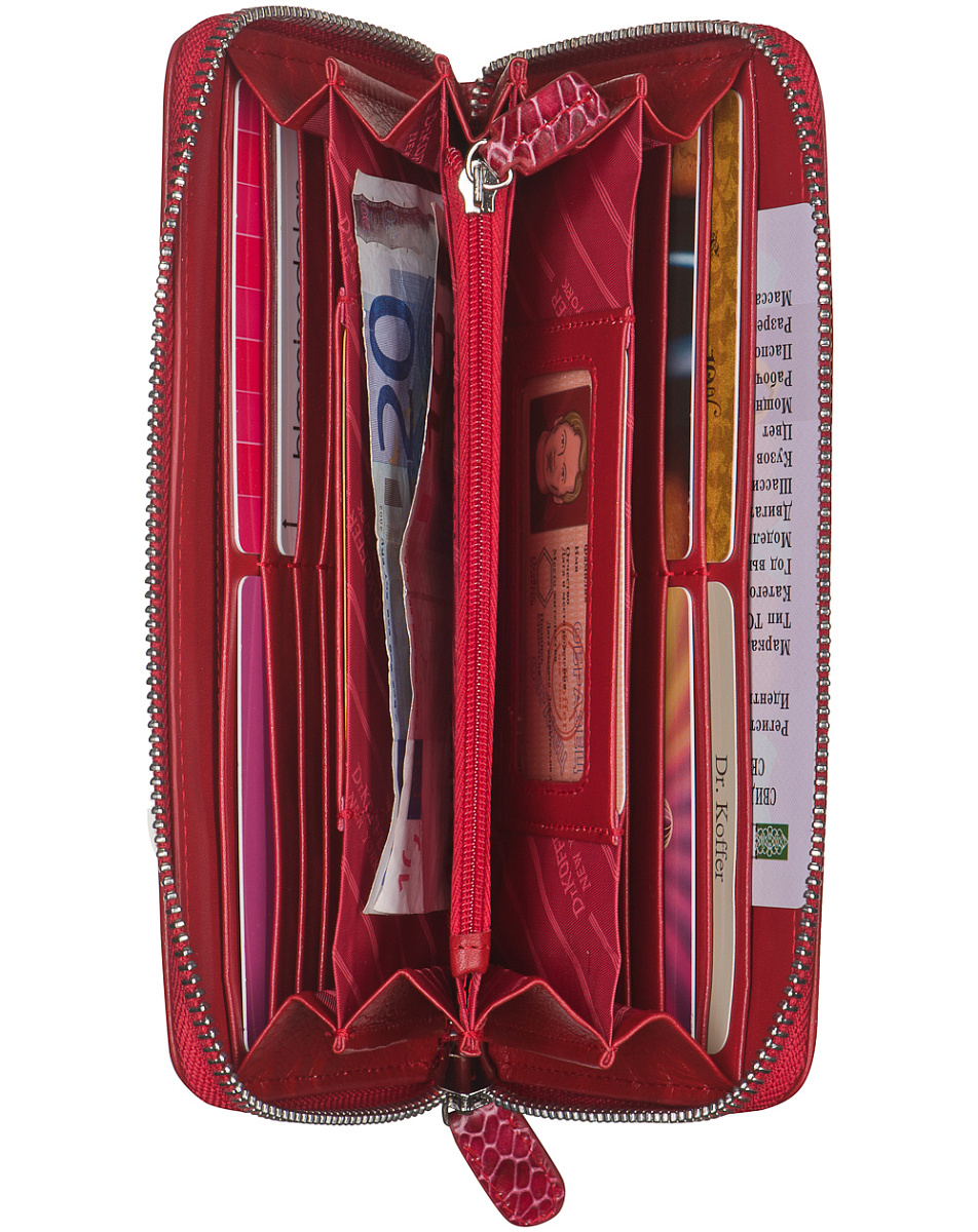 Портмоне Dr.Koffer из натуральной кожи красное