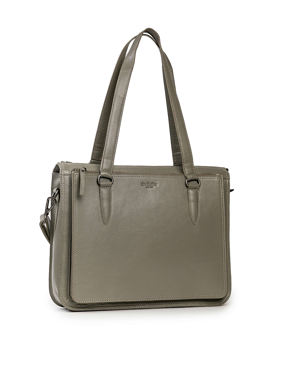 Женская сумка Dr.Koffer из натуральной кожи серая